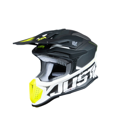 Casco Just1 J18-F Hexa - Giallo fluo Nero Bianco - Tg M