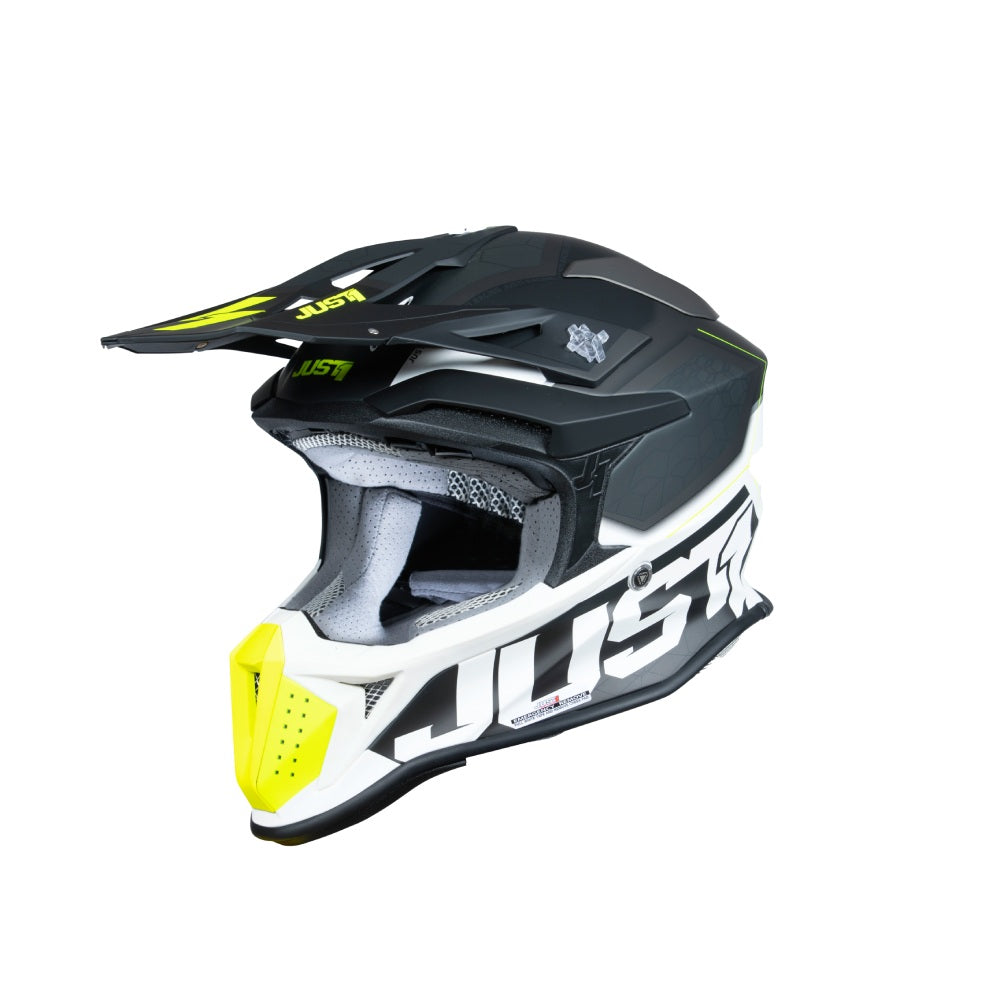 Casco Just1 J18-F Hexa - Giallo fluo Nero Bianco - Tg XL
