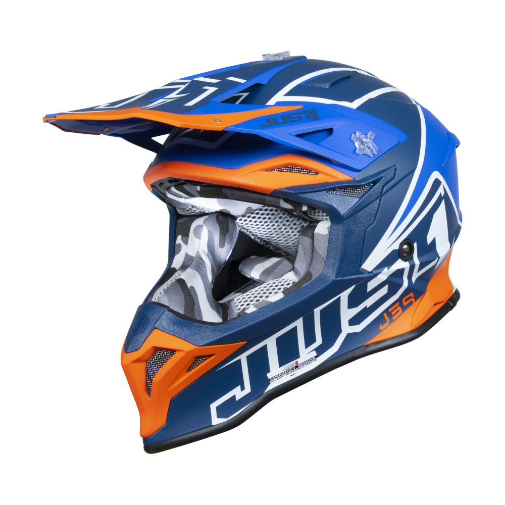 Casco Just1 J39 Thruster - Bianco Arancione fluo Blu - Tg XL