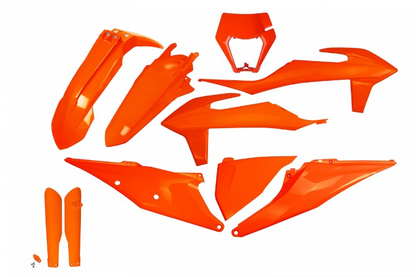 FULL-KIT-PLASTICHE-COMPATIBILE-CON-KTM-EXC-F-500-2020-2023-con-portafaro-ARANCIO FLUO-FFLU