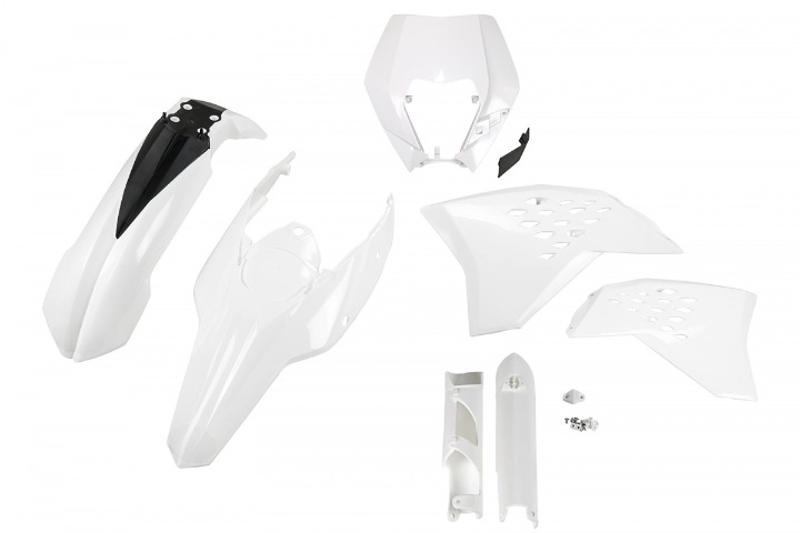 FULL-KIT-PLASTICHE-COMPATIBILE-CON-KTM-EXC-300-2009-2011-con-portafaro-BIANCO-047