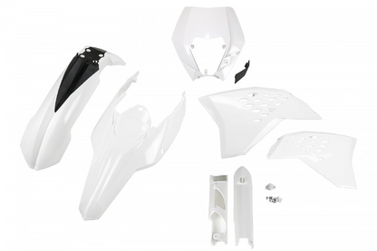 FULL-KIT-PLASTICHE-COMPATIBILE-CON-KTM-EXC-300-2009-2011-con-portafaro-BIANCO-047