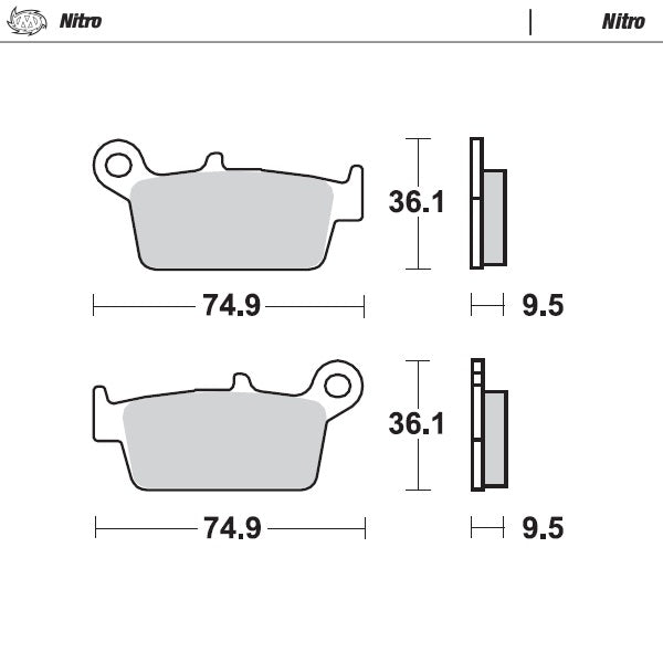 PASTIGLIE MOTO MASTER TM EN/MX 125 (01-04) POSTERIORI NITRO