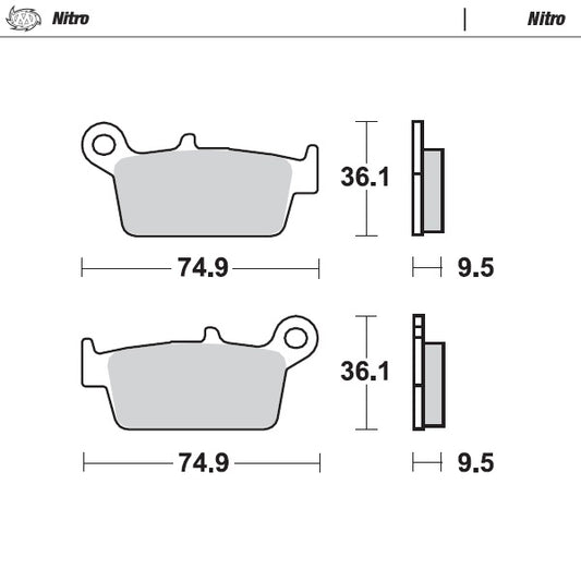 PASTIGLIE MOTO MASTER TM EN/MX 250 (01-04) POSTERIORI NITRO