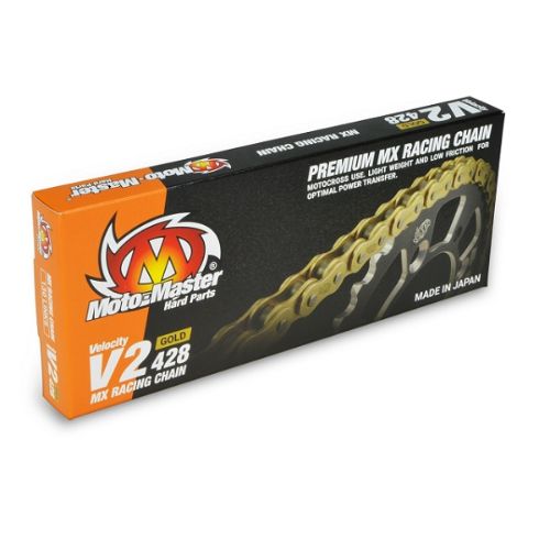 CATENA MM PASSO 428 V2 CROSS PROFESSIONALE SENZA O-RING 130 MAGLIE - ORO