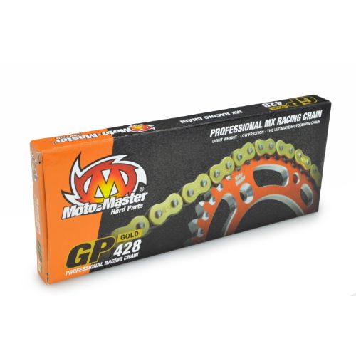 CATENA MM PASSO 428 GP CROSS PROFESSIONALE SENZA O-RING 134 MAGLIE - ORO