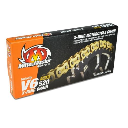 CATENA MM PASSO 520 V6 CROSS-ENDURO PROFESSIONALE CON X-RING 120 MAGLIE-ORO