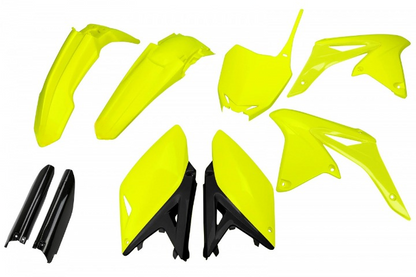 FULL-KIT-PLASTICHE-COMPATIBILE-CON-SUZUKI-RMZ-250-2010-2018-GIALLO FLUO-DFLU