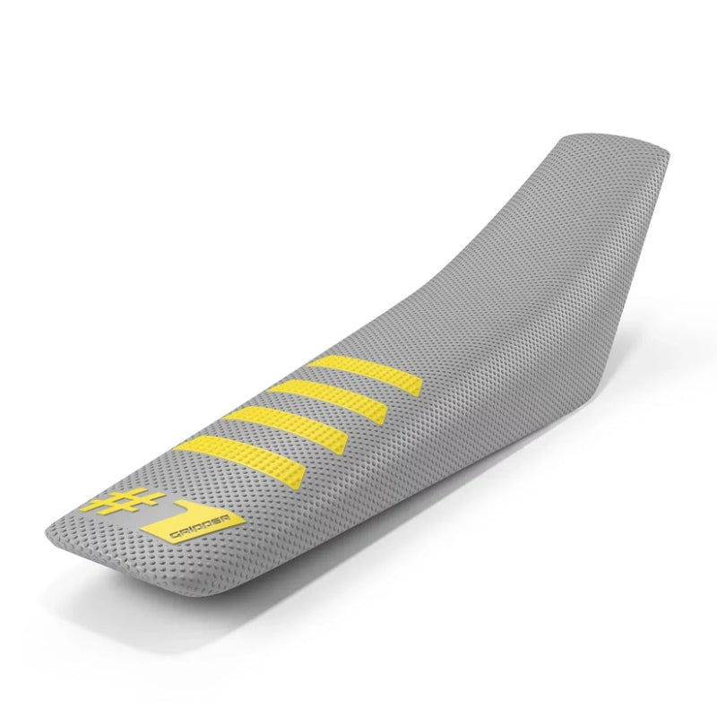 COPRISELLA UNIVERSALE ONEGRIPPER - RIBBED GRIGIO CHIARO E GIALLO FLUO
