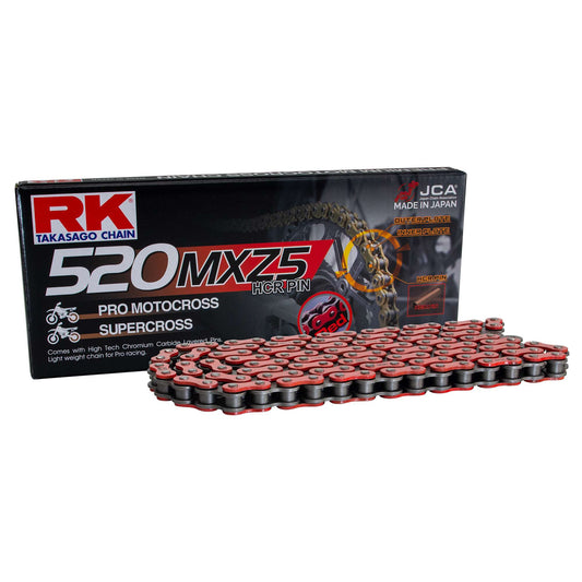 Catena RK passo 520 cross professionale senza O-RING 120 maglie - rossa