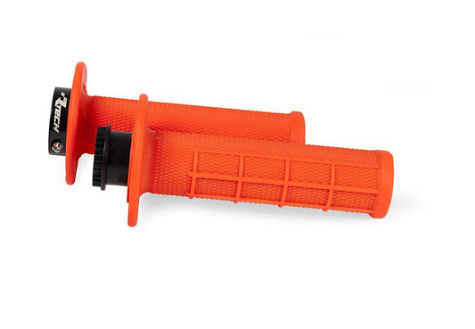 MANOPOLE LOCK-ON RACETECH MANOPOLA R20 HALF WAFFLE UNIVERSALE ARANCIONE FLUO