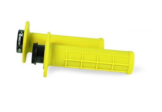 MANOPOLE LOCK-ON RACETECH MANOPOLA R20 HALF WAFFLE UNIVERSALE GIALLO FLUO