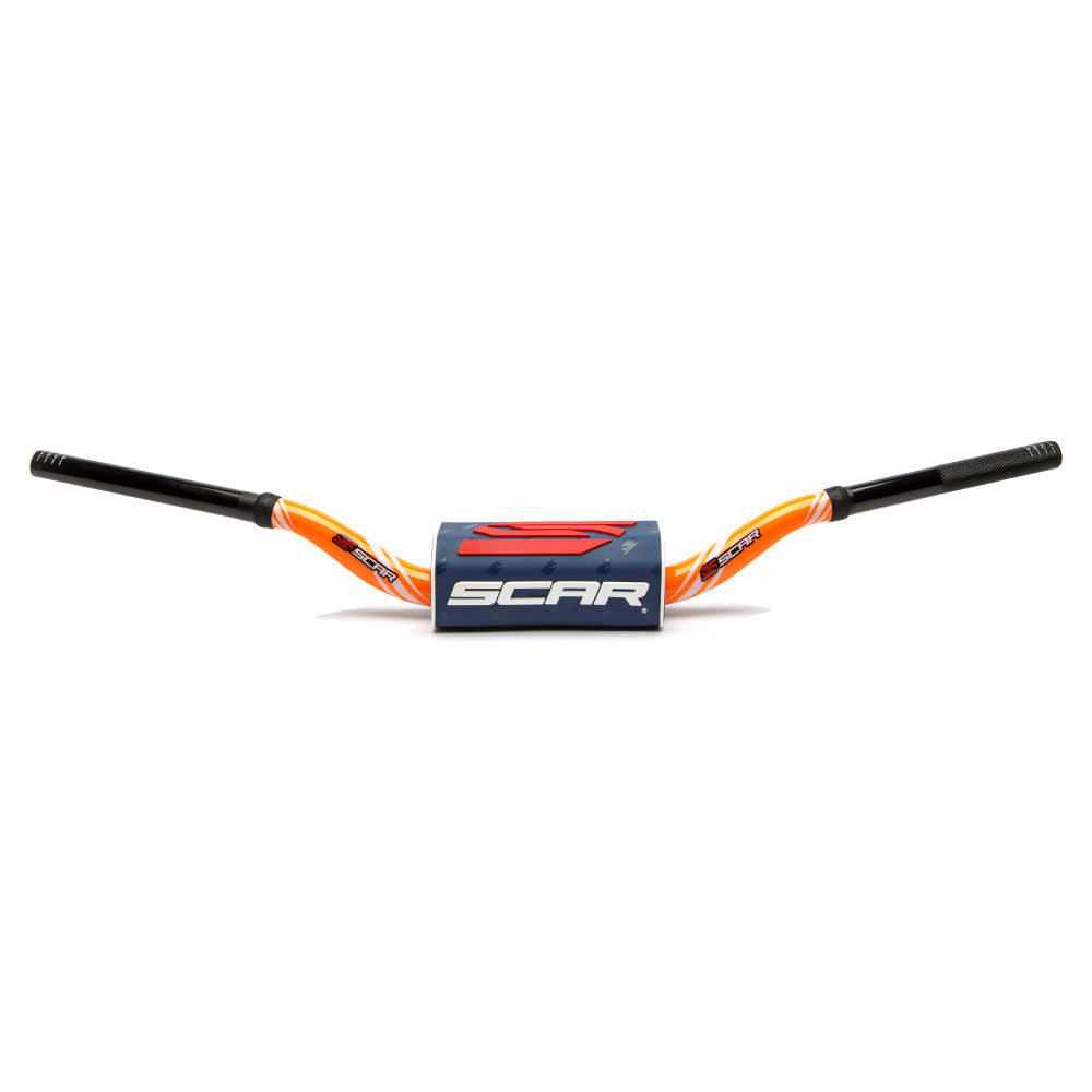 MANUBRIO SCAR 28.6 MM O2 GRAPHIC COLOUR PIEGA MCGRATH KTM ARANCIONE-BLU