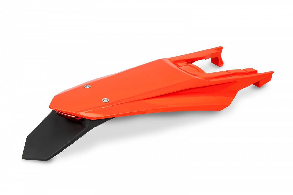 PARAFANGO POSTERIORE COMPATIBILE CON KTM EXC 250 2024-2026 / enduro LED arancio fluo