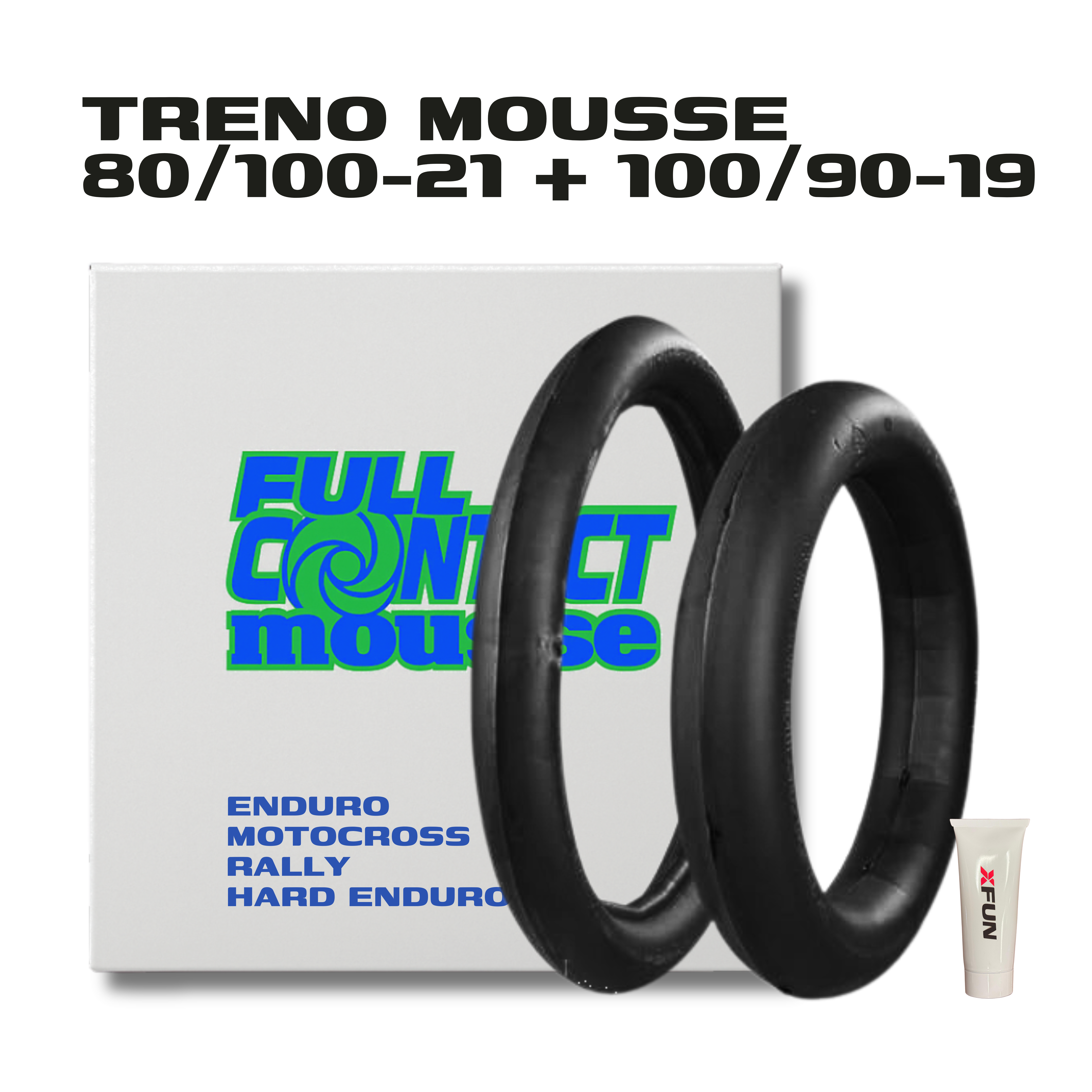 TRENO MOUSSE FULLCONTACT IN SCHIUMA DI BUTILE - 80/100/21 + 100/90/19