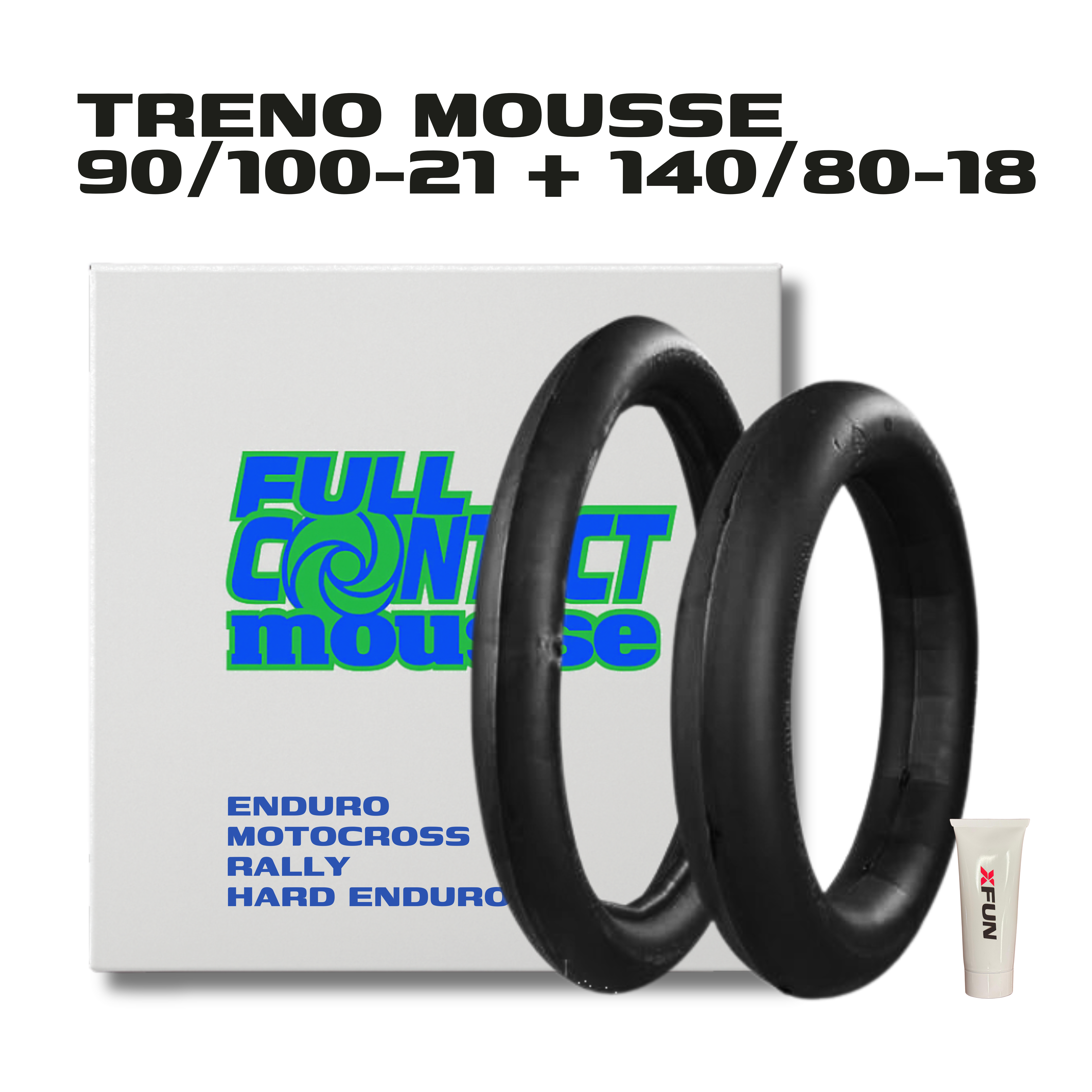 TRENO MOUSSE FULLCONTACT IN SCHIUMA DI BUTILE - 90/100/21 + 140/80/18