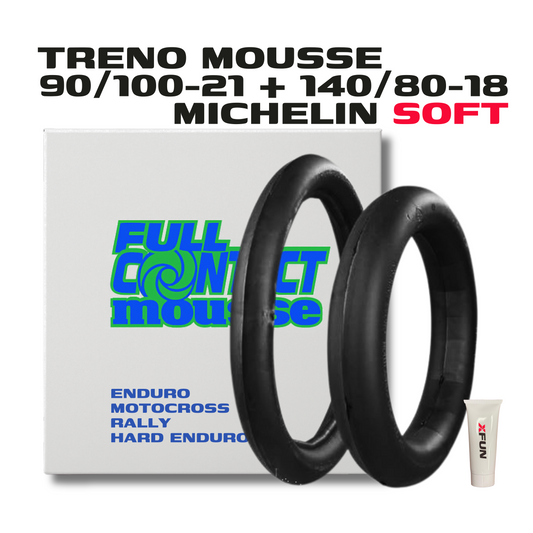 TRENO MOUSSE FULLCONTACT IN SCHIUMA DI BUTILE - 90/100/21 + 140/80/18 MICHELIN SOFT