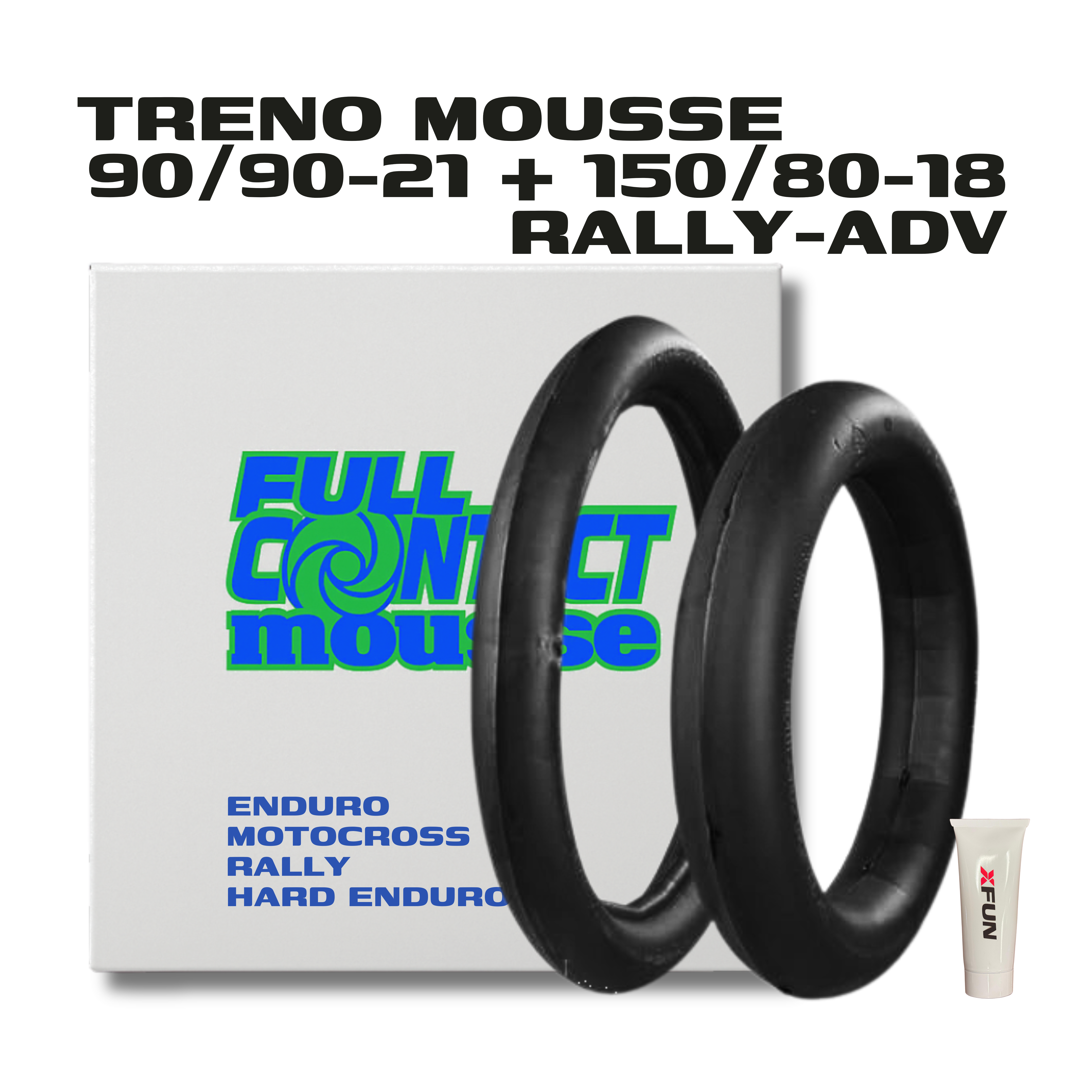 TRENO MOUSSE FULLCONTACT IN SCHIUMA DI BUTILE - 90/90/21 + 150/80/18 RALLY - ADV