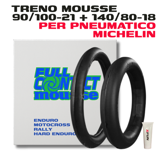 TRENO MOUSSE FULLCONTACT IN SCHIUMA DI BUTILE - 90/100/21 + 140/80/18 MICHELIN