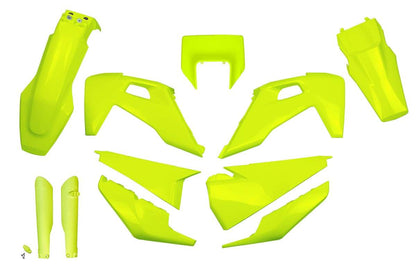 FULL-KIT-PLASTICHE-COMPATIBILE-CON-HUSQVARNA-TE-300-2020-2023-con-portafaro-GIALLO FLUO-DFLU
