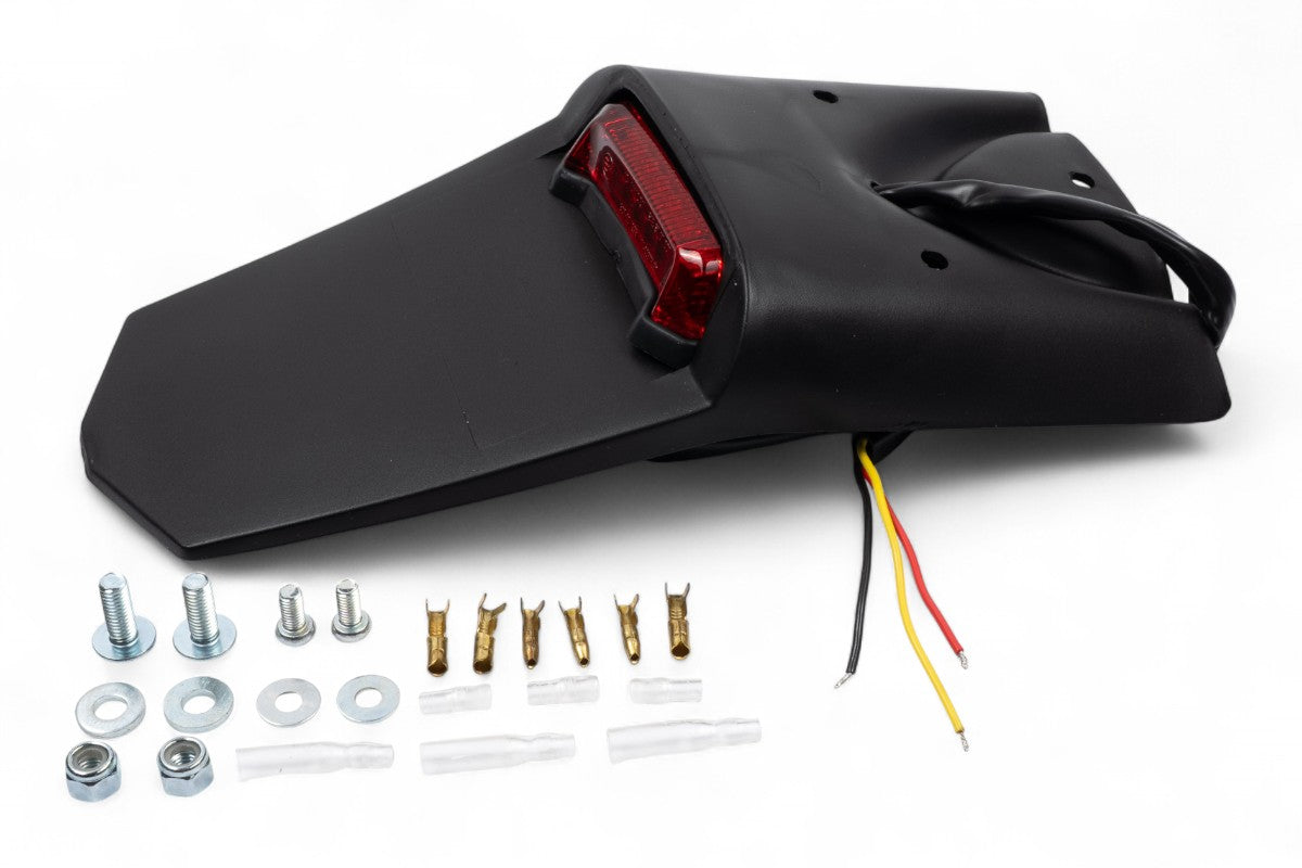 PROLUNGA PORTATARGA UNIVERSALE CON LUCE STOP E POSIZIONE - OMOLOGATA DOT MOTOCROSS MARKETING