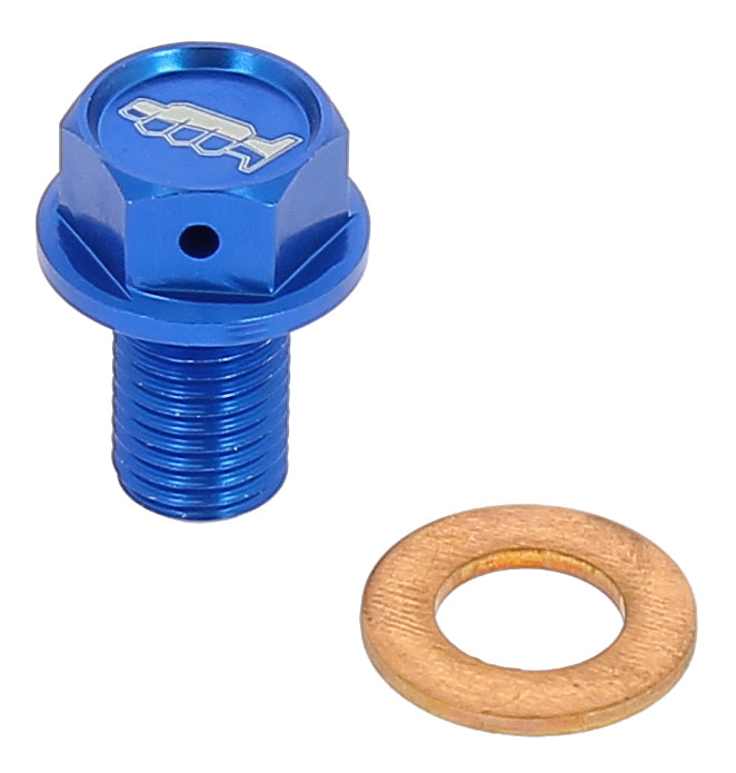 TAPPO DRENAGGIO OLIO CON INSERTO MAGNETICO M10 X 15MM PASSO 1,25 - BLU YAMAHA WR 250 F (01-26) MOTOCROSS MARKETING