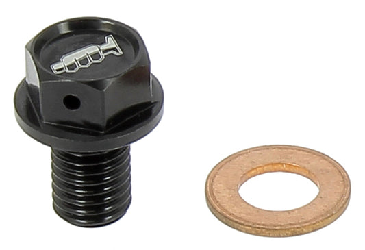 TAPPO DRENAGGIO OLIO CON INSERTO MAGNETICO M10 X 15MM PASSO 1,50 - NERO KAWASAKI KX 85 (01-26) MOTOCROSS MARKETING