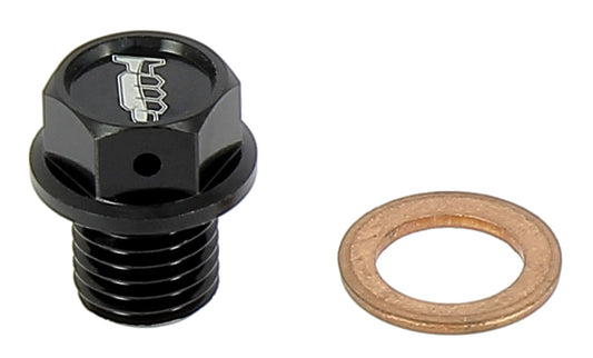 TAPPO DRENAGGIO OLIO CON INSERTO MAGNETICO M12 X 12MM PASSO 1,50 - NERO KTM SX 250 (02-26) MOTOCROSS MARKETING