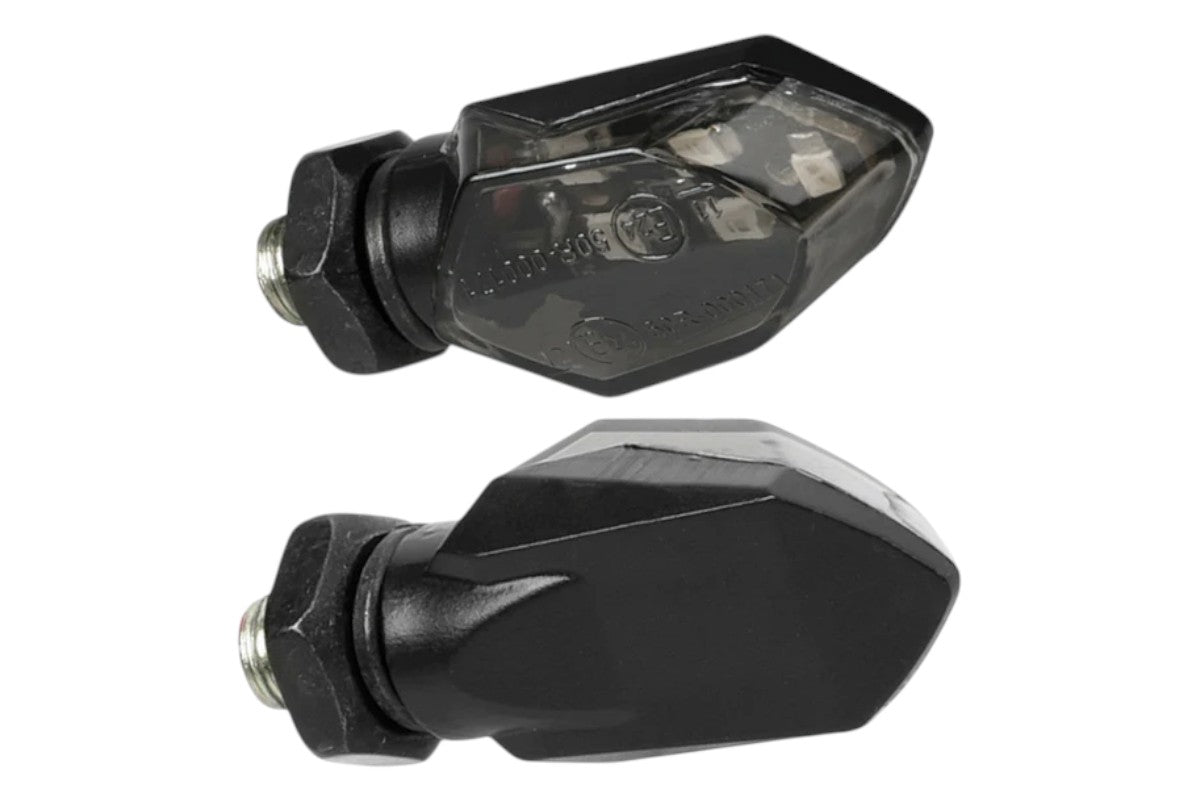 INDICATORI DI DIREZIONE OMOLOGATI ECE - LENTE FUMÉ - LUCE LED ARANCIONE - LUNGHEZZA 35MM FAR