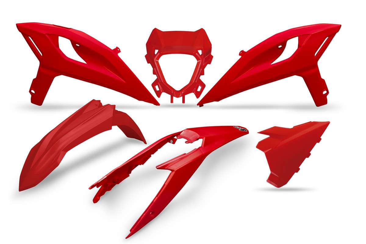 KIT PLASTIQUE UFOPLAST POUR BETA RR 350 2025-2025 / ROUGE 063 / AVEC SUPPORT DE PHARE