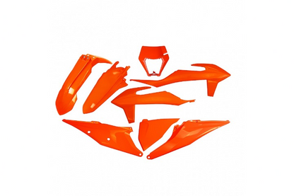 KIT-PLASTICHE-COMPATIBILE-CON-KTM-EXC-F-250-2020-2023-con-portafaro-ARANCIO FLUO-FFLU
