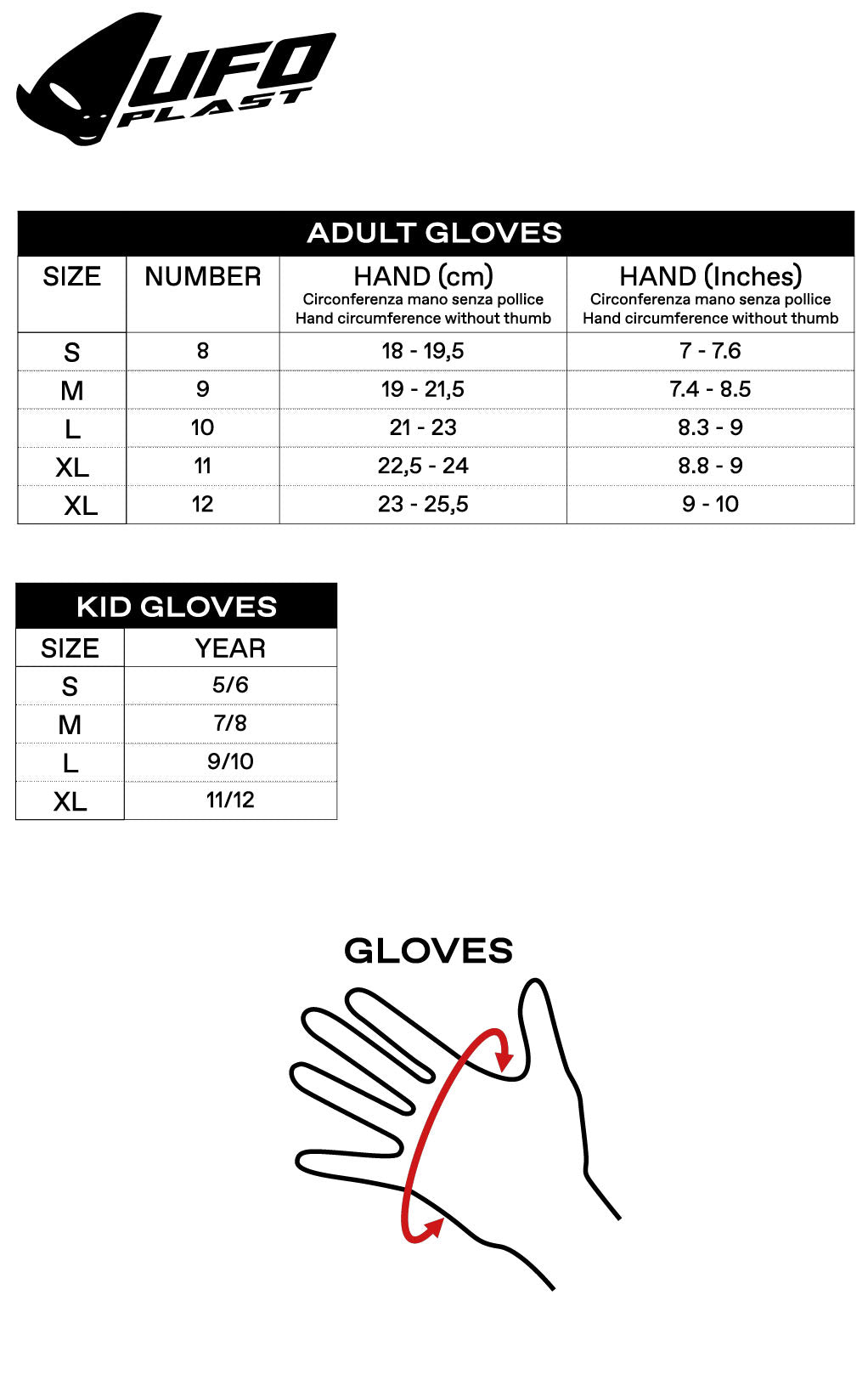 Guida alle taglie - Media