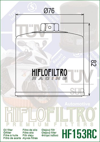 FILTRO OLIO HI-FLO RACING DUCATI MONSTER 800 (03-07) HIFLO FILTRO