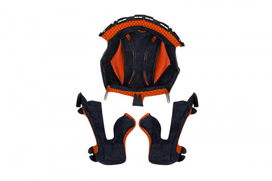 CUFFIA E GUANCIALI CASCO MOTOCROSS ONYX / ROSSO