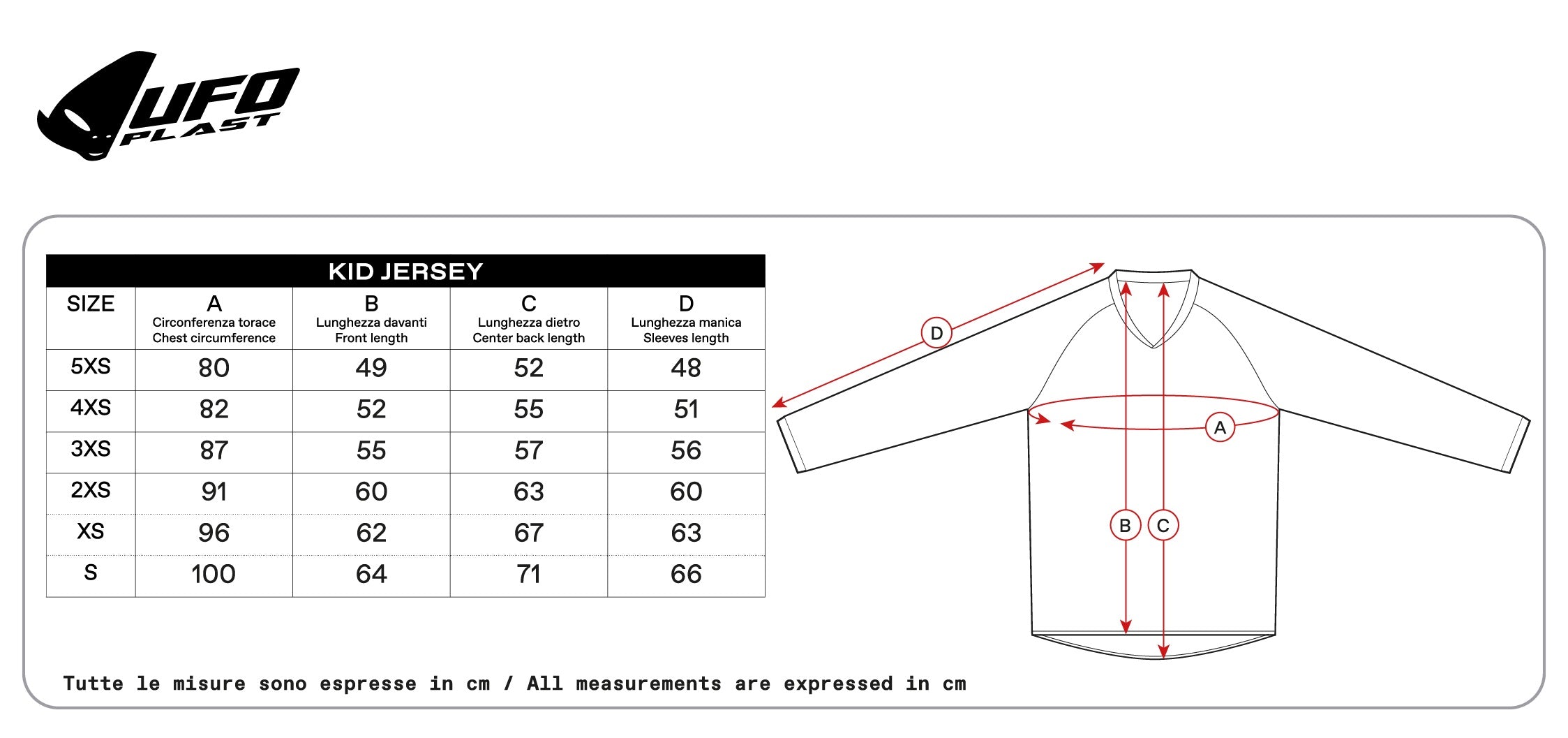 Guida alle taglie - Media