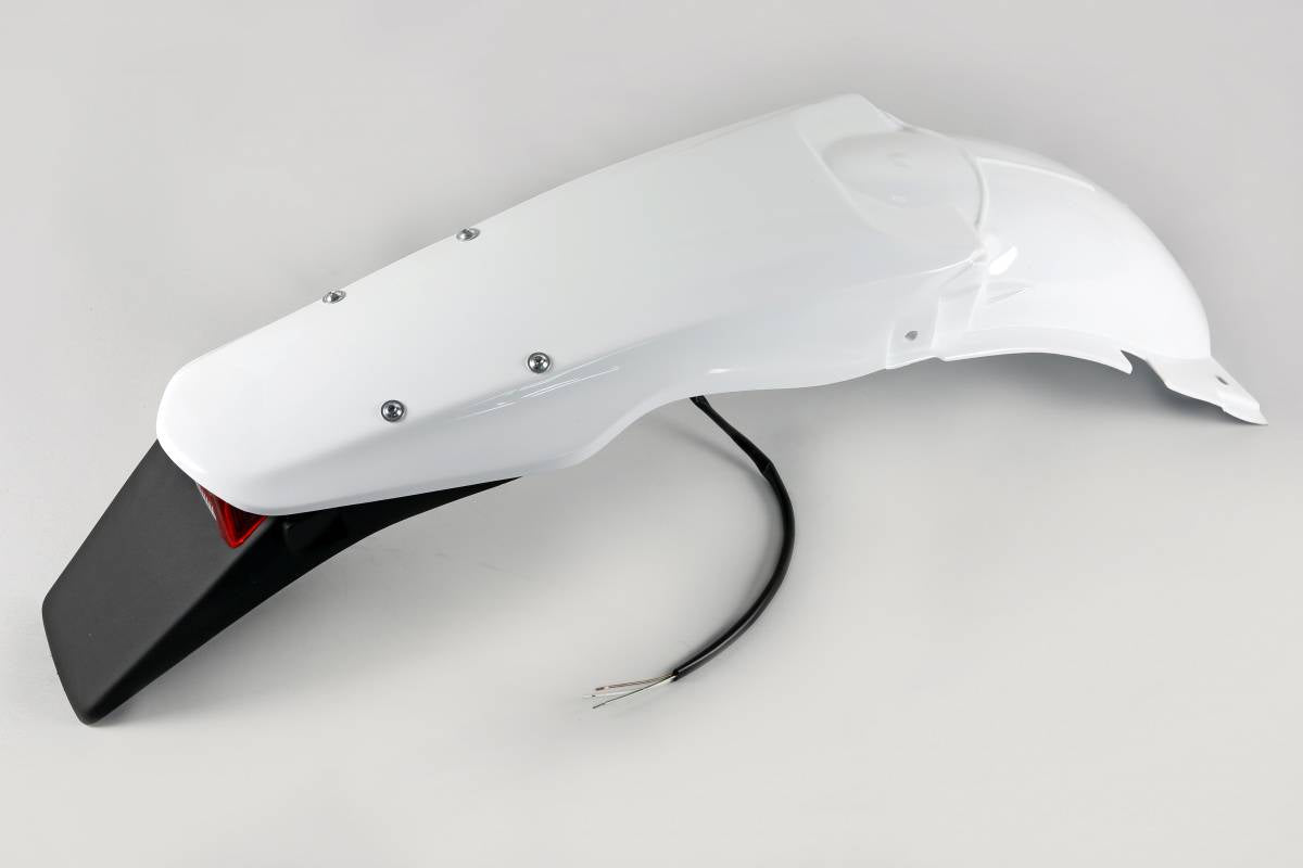 PARAFANGO POSTERIORE COMPATIBILE CON SUZUKI RM 125 2001-2026 / enduro bianco