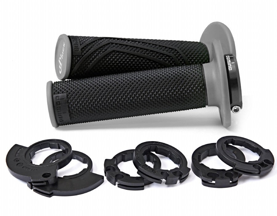MANOPOLE LOCK-ON DOMINO D200 CON GHIERE - NERO/GRIGIO