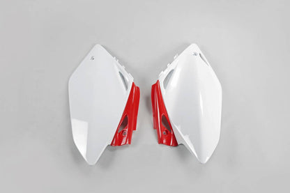 FIANCATINE-LATERALI-COMPATIBILE-CON-HONDA-CRF-450R-2007-2008-BIANCO-ROSSO-W