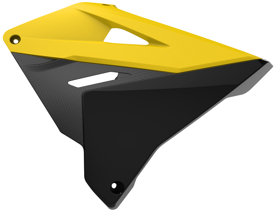 CONVOGLIATORI RADIATORI GIALLO RM01/NERO PER KIT RESTYLING SUZUKI RM 250 (01-12) POLISPORT