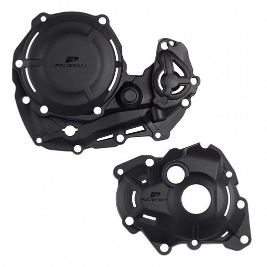 KIT PROTEZIONI COPERCHI MOTORE YAMAHA YZ 450 F (23-26) POLISPORT NERO