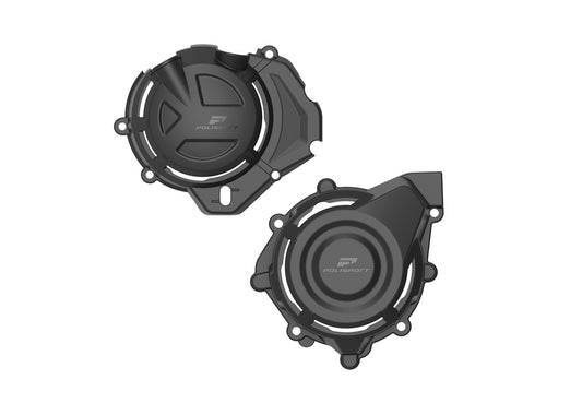 KIT PROTEZIONI COPERCHI MOTORE CF MOTO 450 MT (24-26) POLISPORT NERO