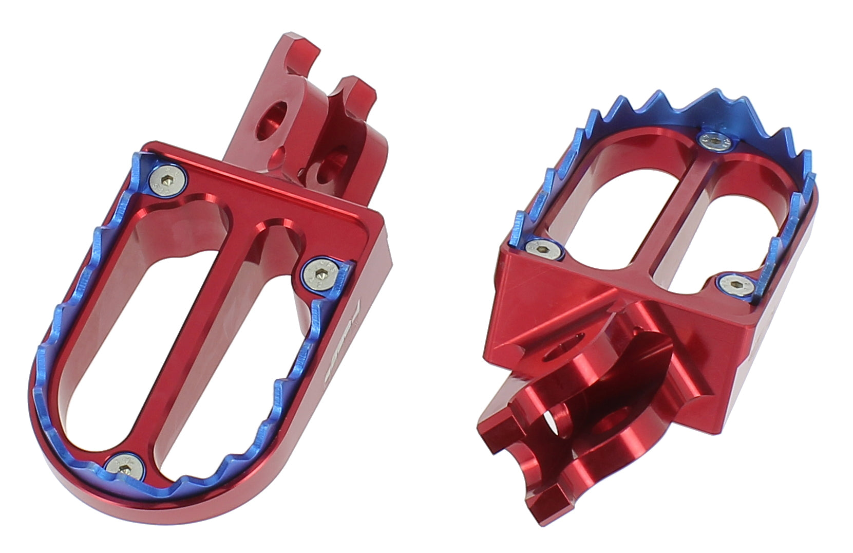 PEDANE POGGIAPIEDI IN ALLUMINIO CON DENTI IN TITANIO HONDA CRF 450RX (17-25) MOTOCROSS MARKETING ROSSO