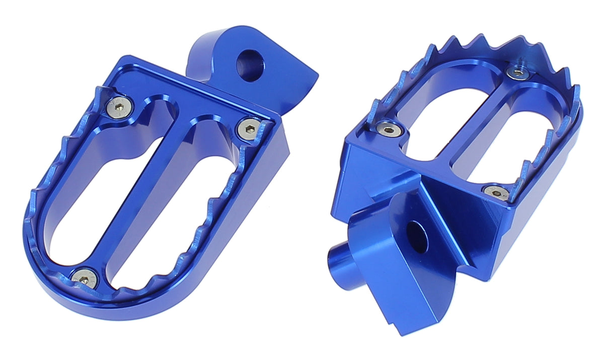 PEDANE POGGIAPIEDI IN ALLUMINIO CON DENTI IN TITANIO YAMAHA WR 450 F (03-23) MOTOCROSS MARKETING BLU