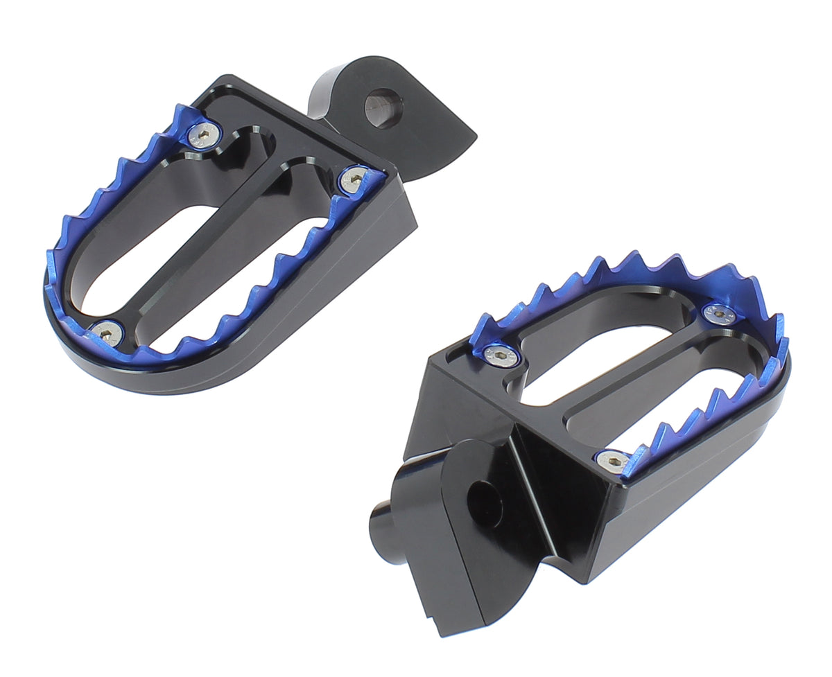 PEDANE POGGIAPIEDI IN ALLUMINIO CON DENTI IN TITANIO GAS GAS EC 300 (99-10) MOTOCROSS MARKETING NERO
