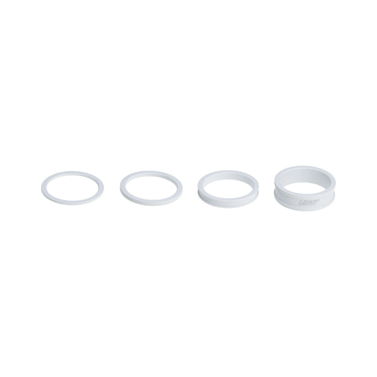 RICAMBIO MANUBRIO LEATT SPACER KIT HEADSET C.MAG 10/5/2.5/1.5MM SET DISTANZIALI SERIE STERZO IN MAGNESIO CERAMICO BIANCO