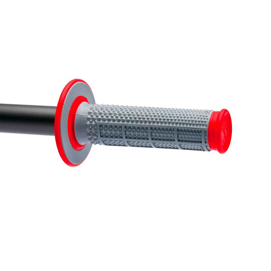 MANOPOLE RENTHAL DUAL TAPERED MX HALF WAFFLE GRIGIO-ROSSO