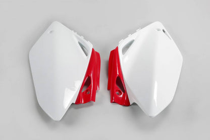 FIANCATINE-LATERALI-COMPATIBILE-CON-HONDA-CRF-450R-2005-2006-BIANCO-ROSSO-W