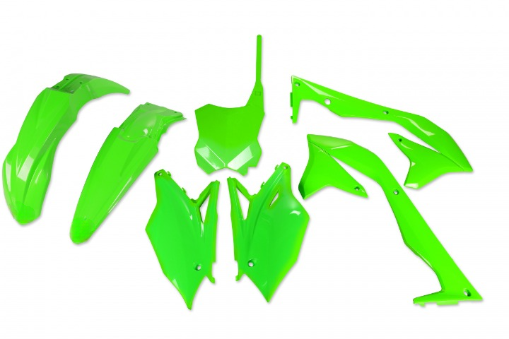 KIT-PLASTICHE-COMPATIBILE-CON-KAWASAKI-KXF-450-2016-2017-VERDE FLUO-AFLU