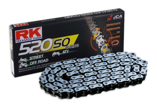 CATENA RK 520 SO - 120 MAGLIE - NERO - CON O-RING