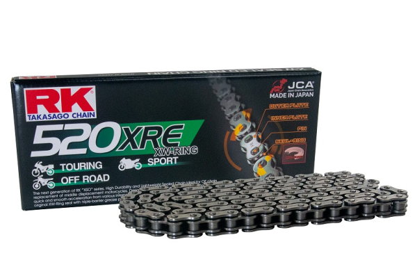 CATENA RK 520 XRE - 120 MAGLIE - NERO - CON XW-RING